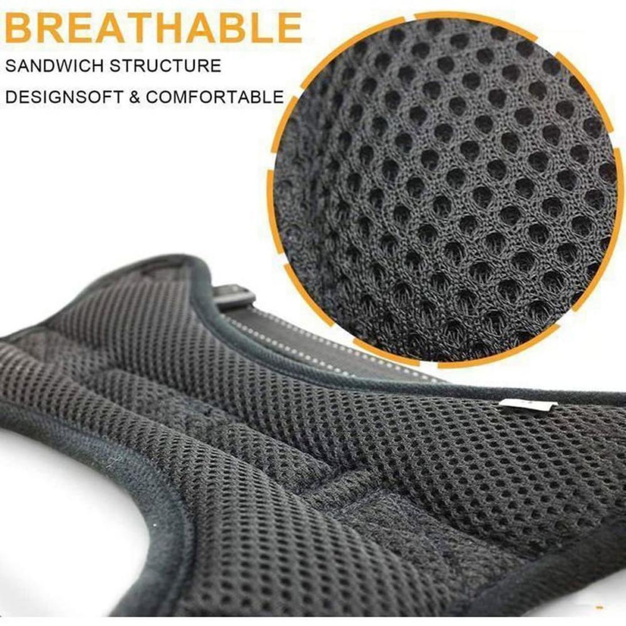 Voir la diapositive 3 : Harnais pour chien anti-traction noir taille L, tissu oxford respirant, sangles réglables, boucles à dégagement rapide, anneaux métal et bandes réfléchissantes