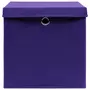 VIDAXL Boîtes de rangement et couvercles 10pcs Violet 32x32x32cm Tissu