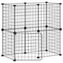 Voir la diapositive 2 : VIDAXL Cage animaux de compagnie a 12 panneaux et porte Noir 35x35 cm