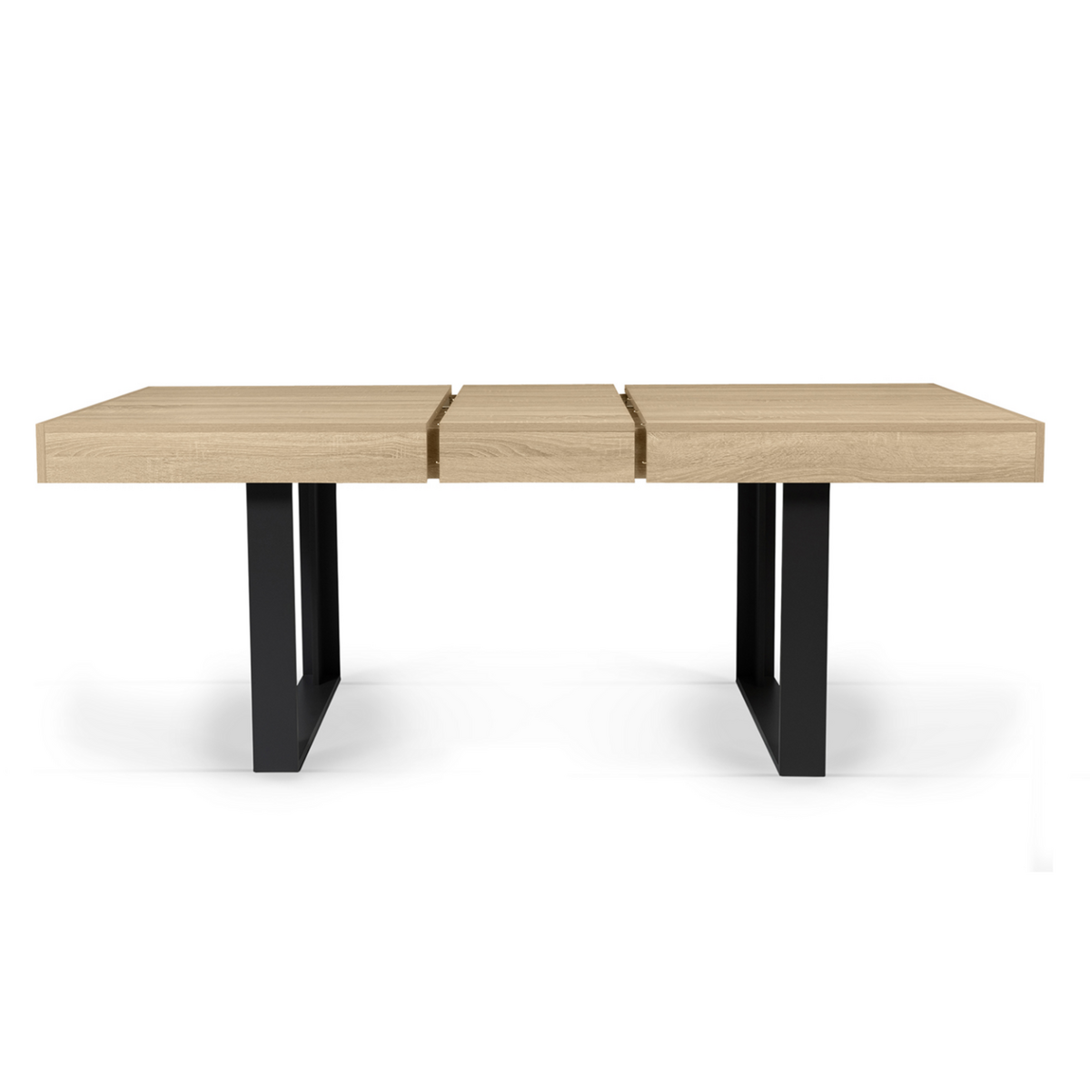 ID MARKET Table à manger extensible rectangle PHOENIX 4-8 personnes bois et noir 160-200 cm