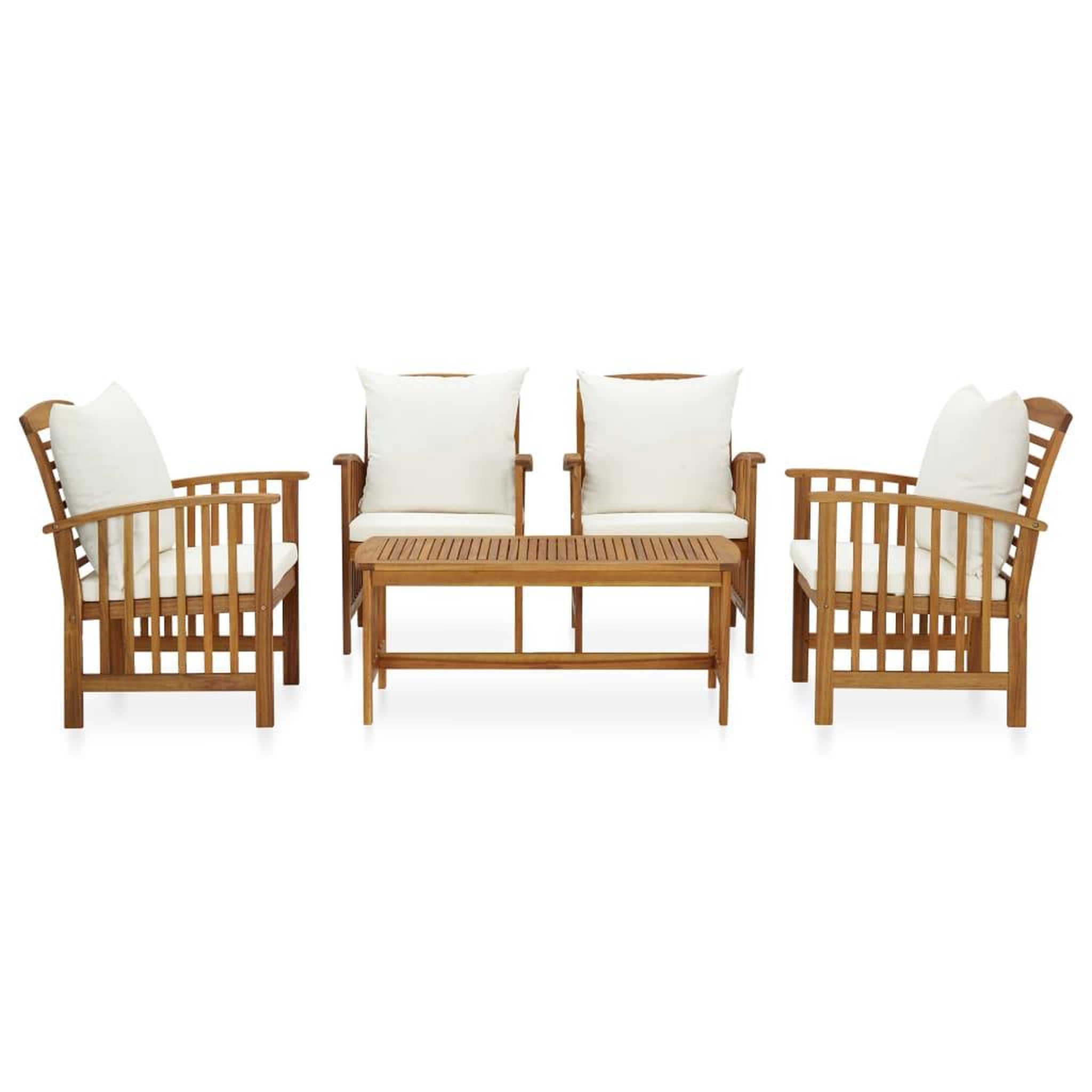 Voir la diapositive 2 : VIDAXL Salon de jardin 5 pcs avec coussins Bois d'acacia solide