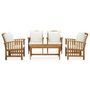 Voir la diapositive 2 : VIDAXL Salon de jardin 5 pcs avec coussins Bois d'acacia solide