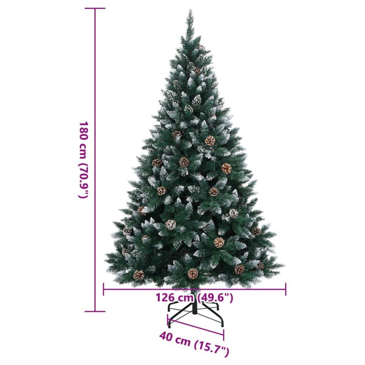VIDAXL Sapin de Noël artificiel 300 LED 180 cm