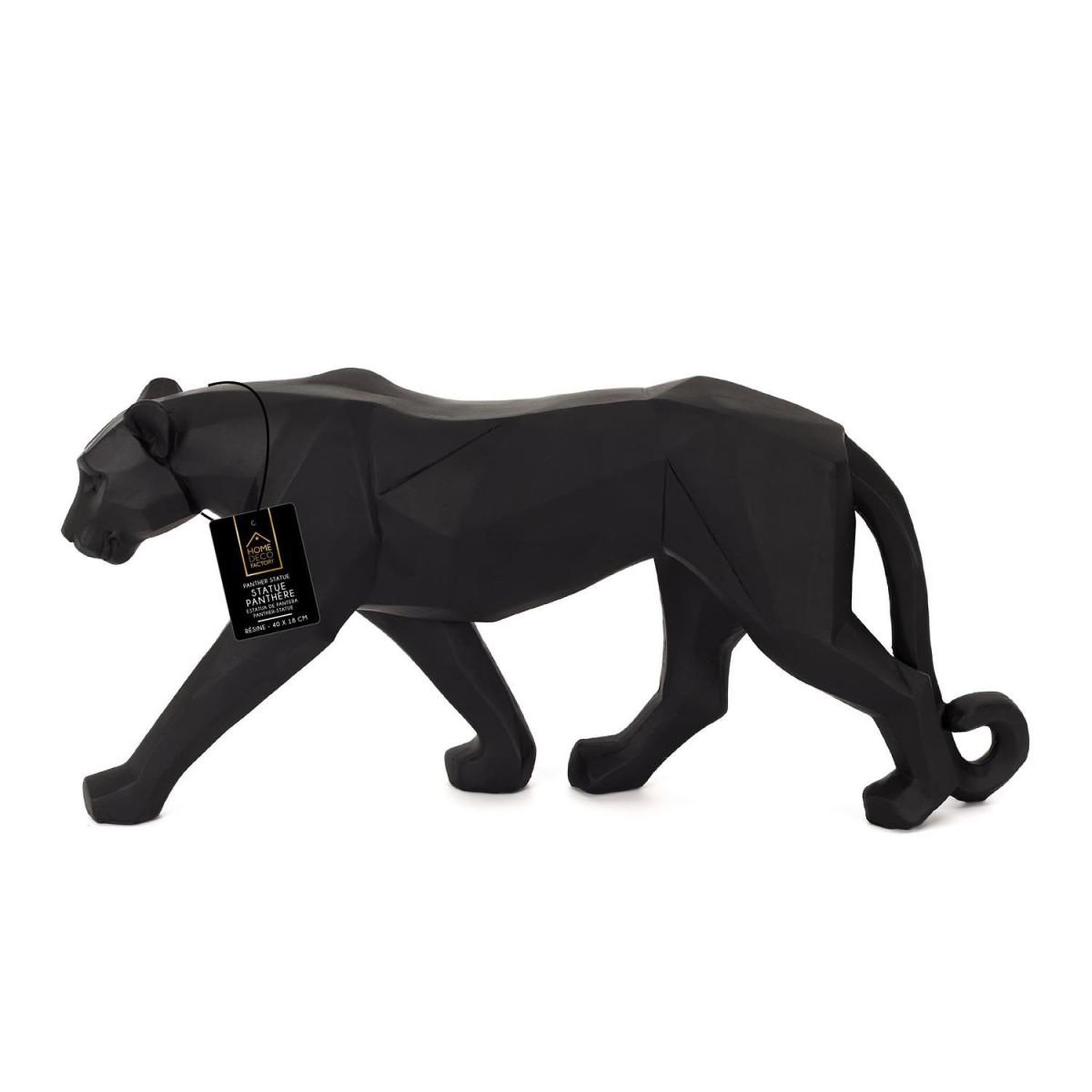 Voir la diapositive 4 : The Home Deco Factory Statuette déco  panthère origami  40cm noir
