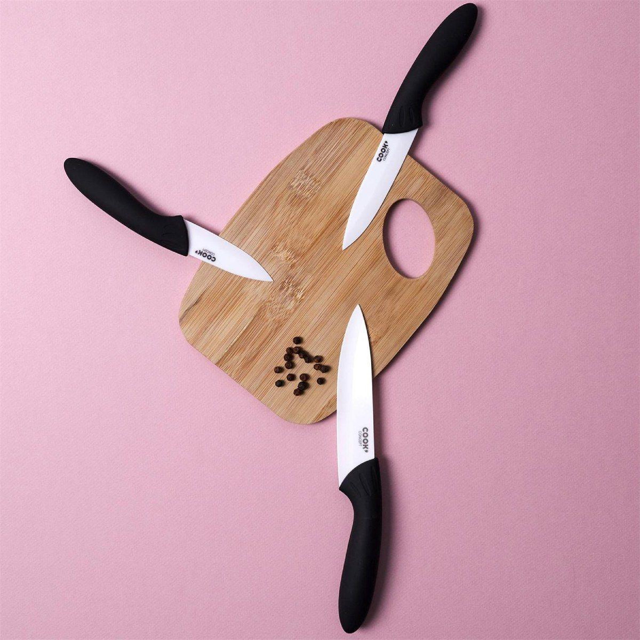Voir la diapositive 3 : COOK CONCEPT Couteau en Céramique Avec Étui  Cook  16cm Noir