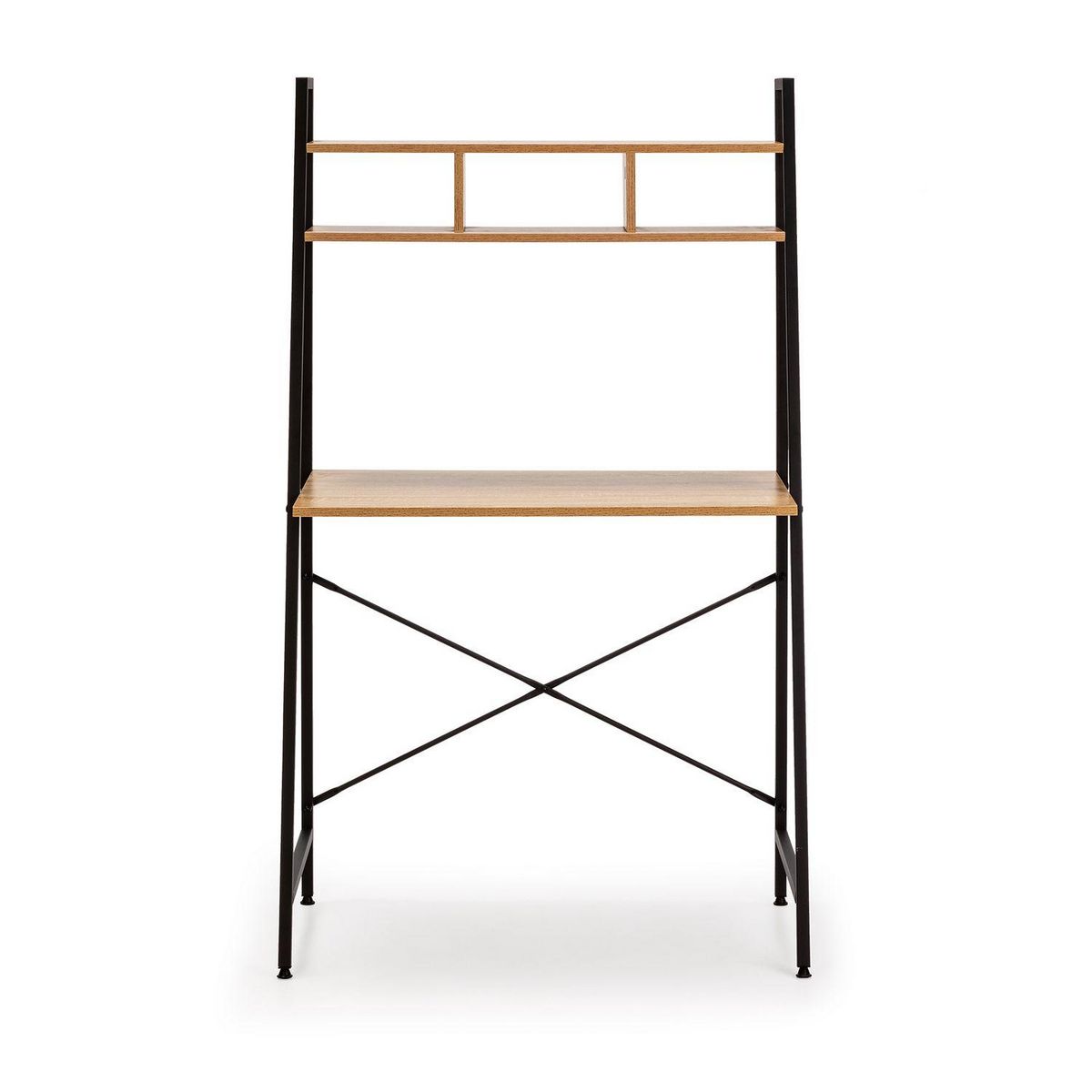 VS VENTA-STOCK Bureau Blanca noir, 1 étagère, style industriel, 83 cm longueur