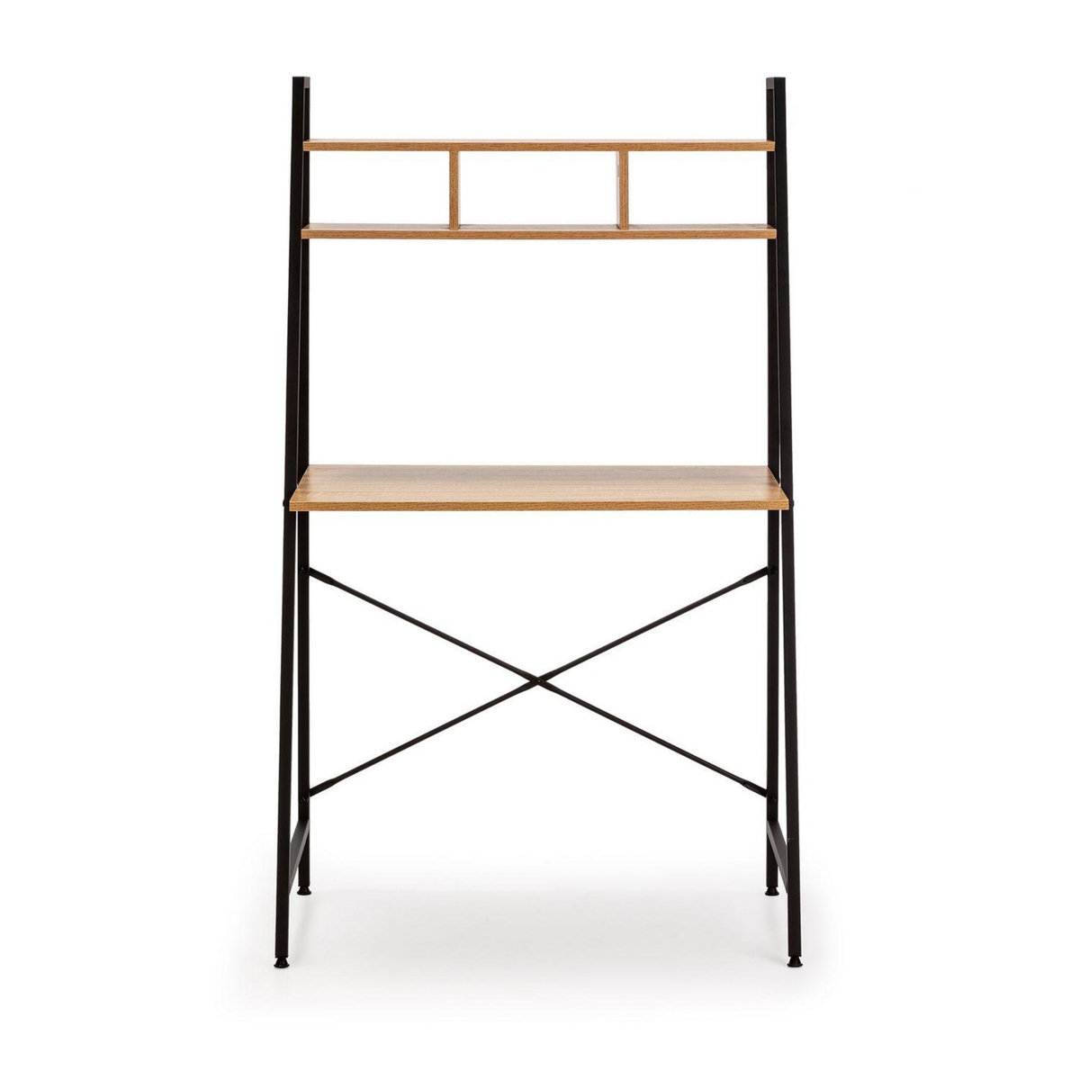 VS VENTA-STOCK Bureau Blanca noir, 1 étagère, style industriel, 83 cm longueur