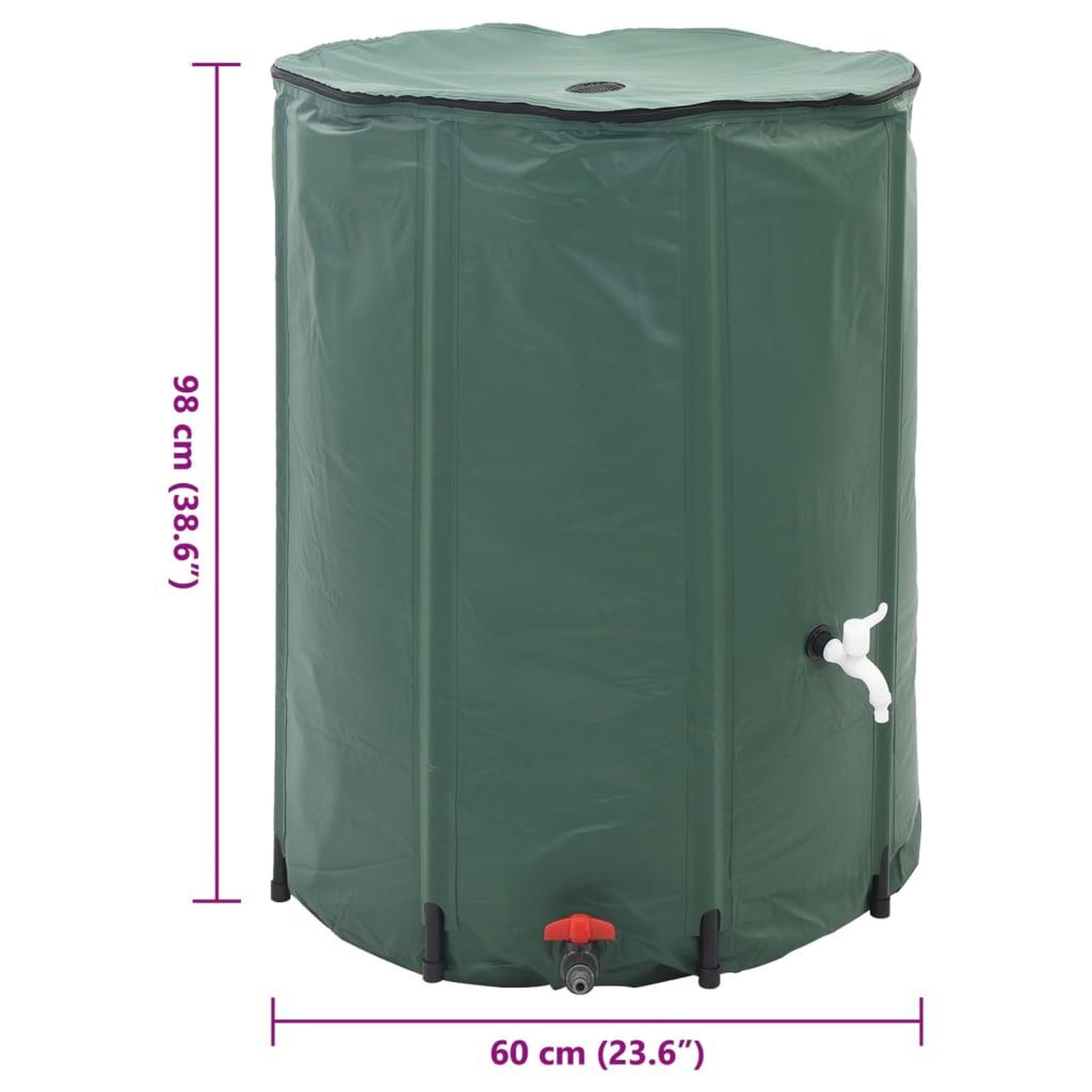 Voir la diapositive 6 : VIDAXL Reservoir d'eau de pluie pliable 250 L