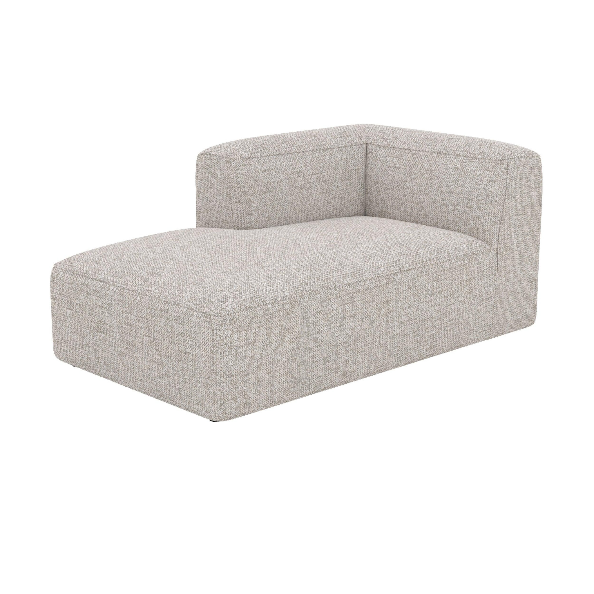 MAISON PAVANE Méridienne d'angle à gauche pour canapé modulable en tissu beige-hestia