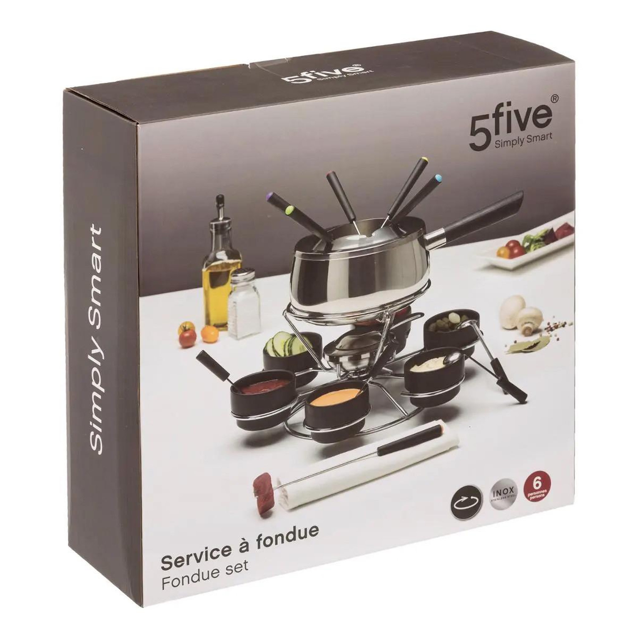 Voir la diapositive 5 : FIVE Service à Fondue Métal  Tournant  38cm Noir