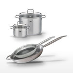 ELO Lot 2 Poêles 28/32cm & 2 Faitouts 20/26cm Elo Relief Solution