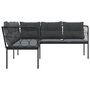 Voir la diapositive 5 : VIDAXL Canape de jardin avec coussins forme de L noir acier textilene