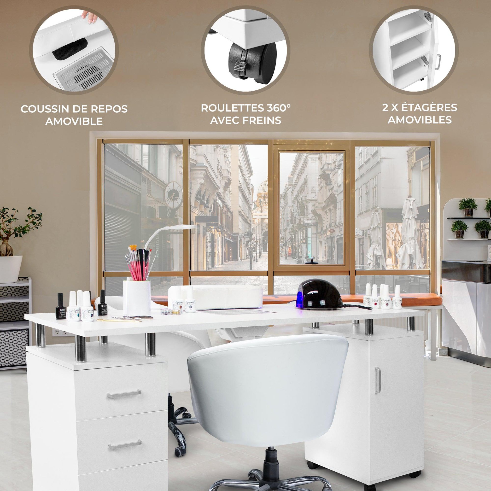 Voir la diapositive 2 : MONSTERSHOP Table de manucure professionnelle