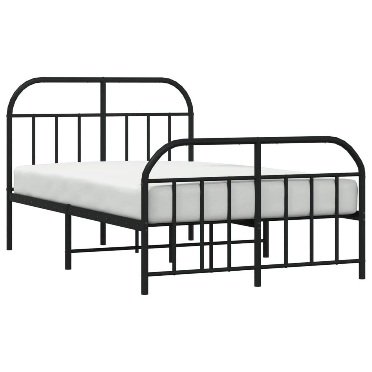 VIDAXL Cadre de lit metal sans matelas avec pied de lit noir 120x190cm