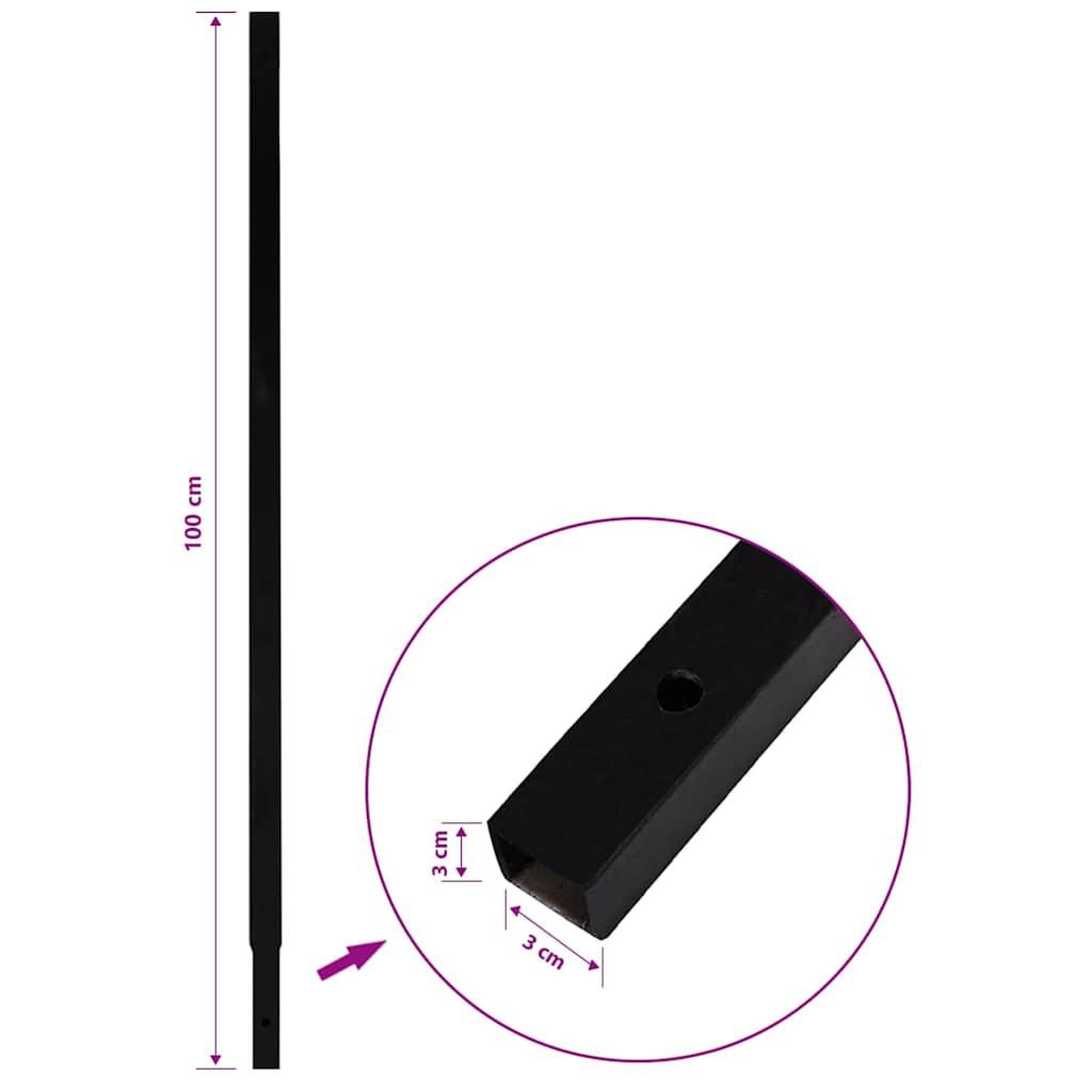 Voir la diapositive 4 : VIDAXL Tube d'extension de tariere de sol 4x1 m raccord de tube acier
