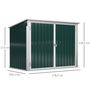 Voir la diapositive 3 : OUTSUNNY Abri de poubelle jardin - cache poubelle - 2 portes verrouillables, toit ouvrant - tôle d'acier blanc vert