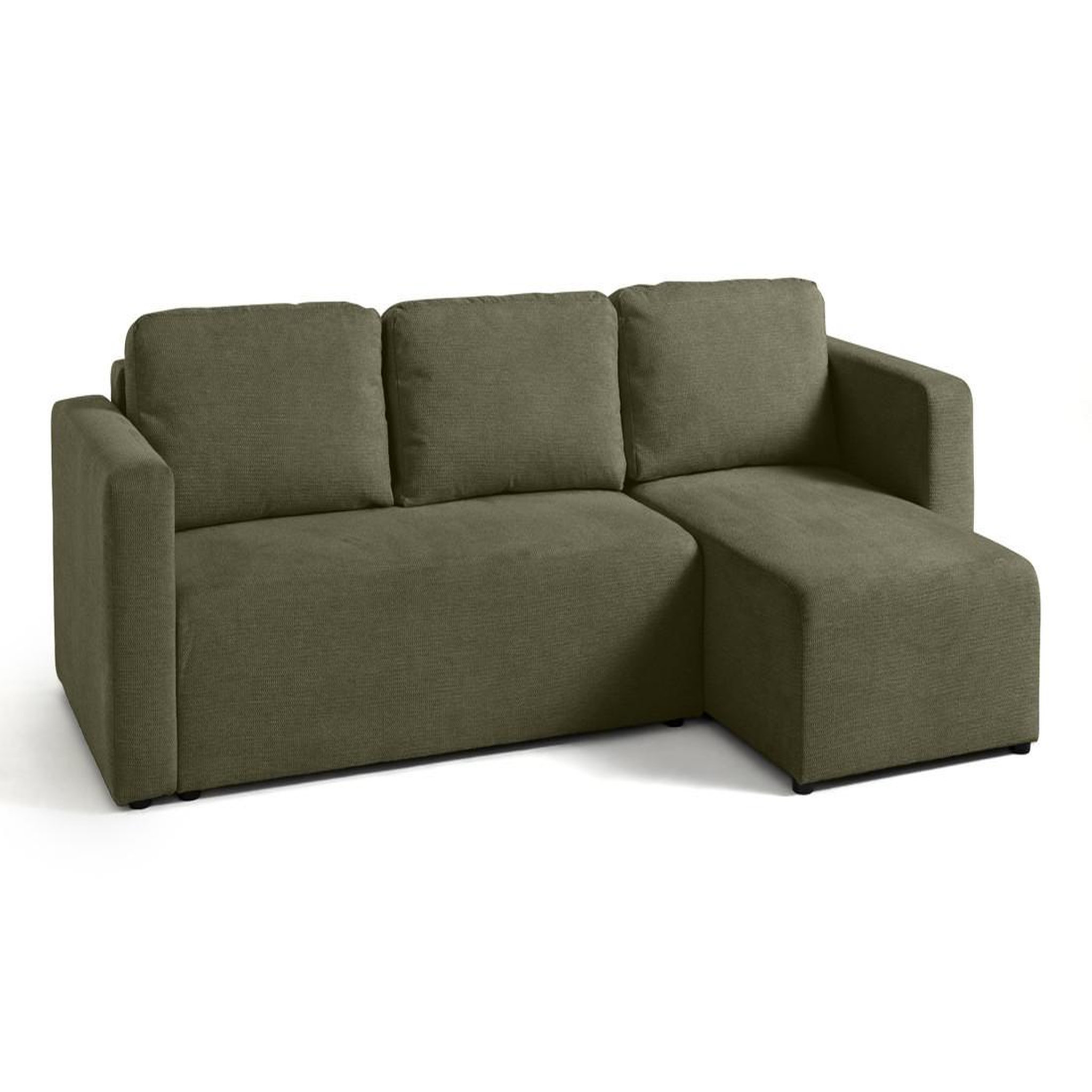 Voir la diapositive 3 : BEST MOBILIER Canopy - canapé d'angle réversible - 4 places - convertible avec coffre - en tissu texturé