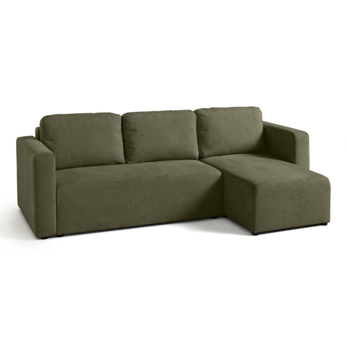 BEST MOBILIER Canopy - canapé d'angle réversible - 4 places - convertible avec coffre - en tissu texturé