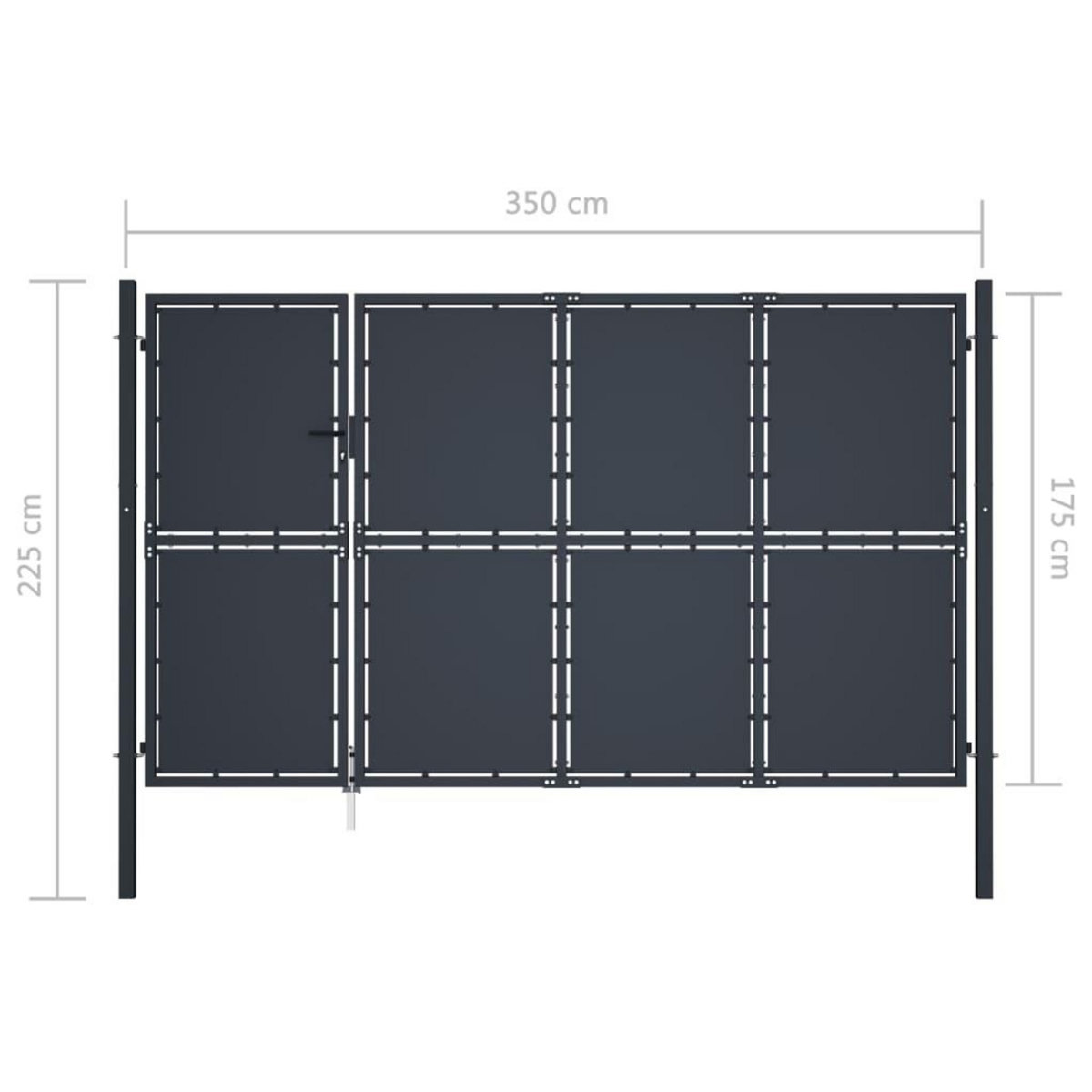 VIDAXL Portail de jardin Acier 350 x 175 cm Anthracite