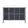 Voir la diapositive 5 : VIDAXL Portail de jardin Acier 350 x 175 cm Anthracite