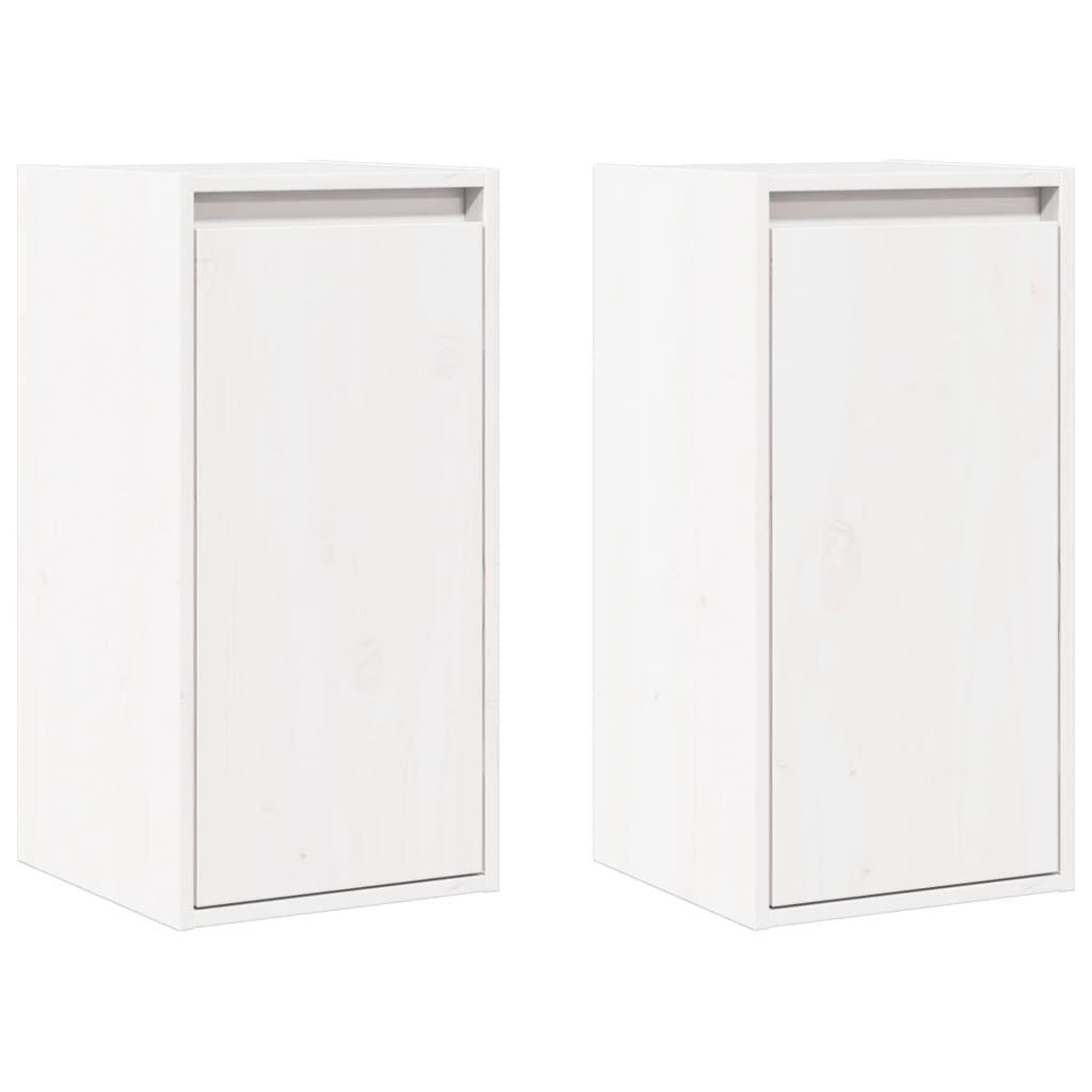 Voir la diapositive 2 : VIDAXL Armoires murales 2 pcs Blanc 30x30x60 cm Bois de pin massif
