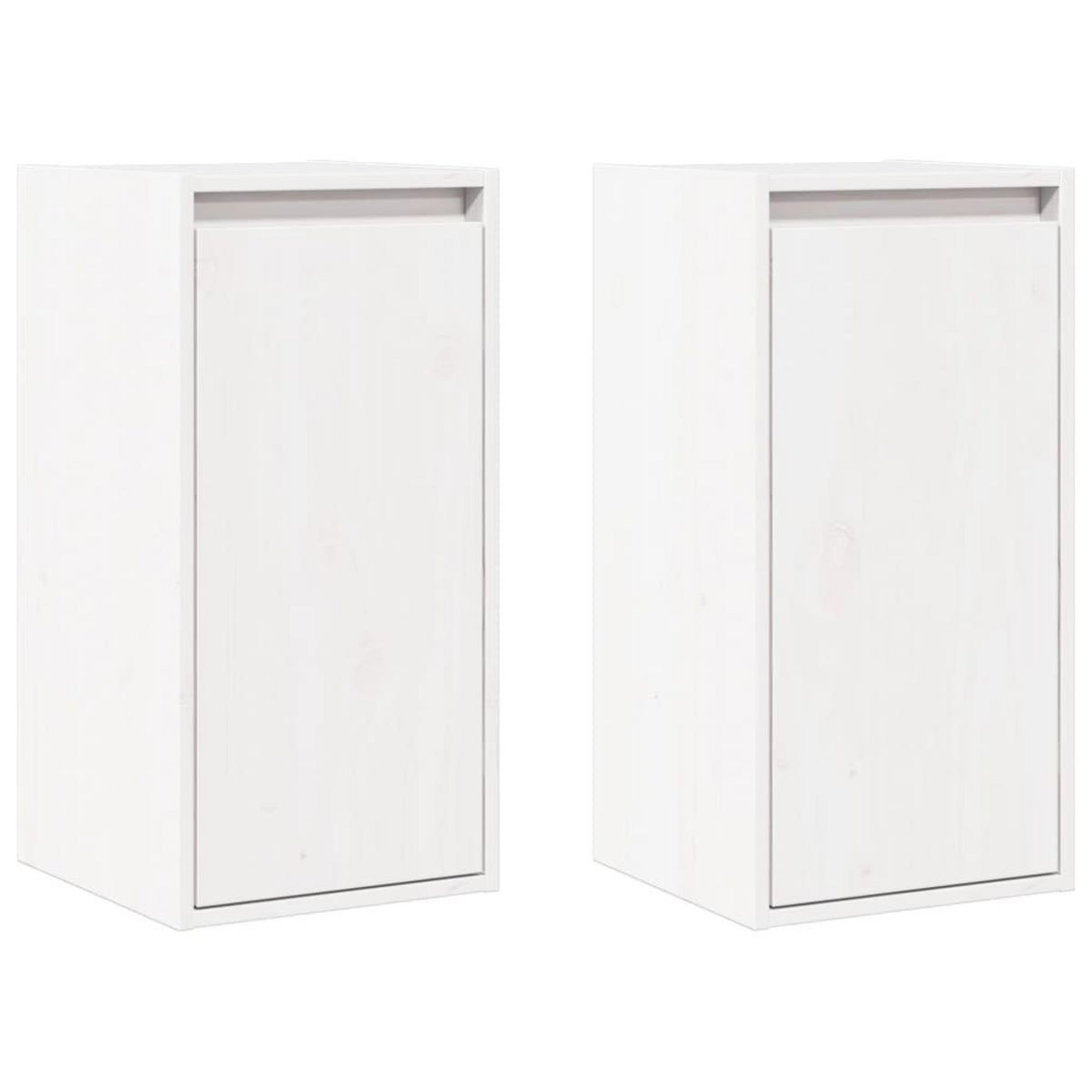 VIDAXL Armoires murales 2 pcs Blanc 30x30x60 cm Bois de pin massif