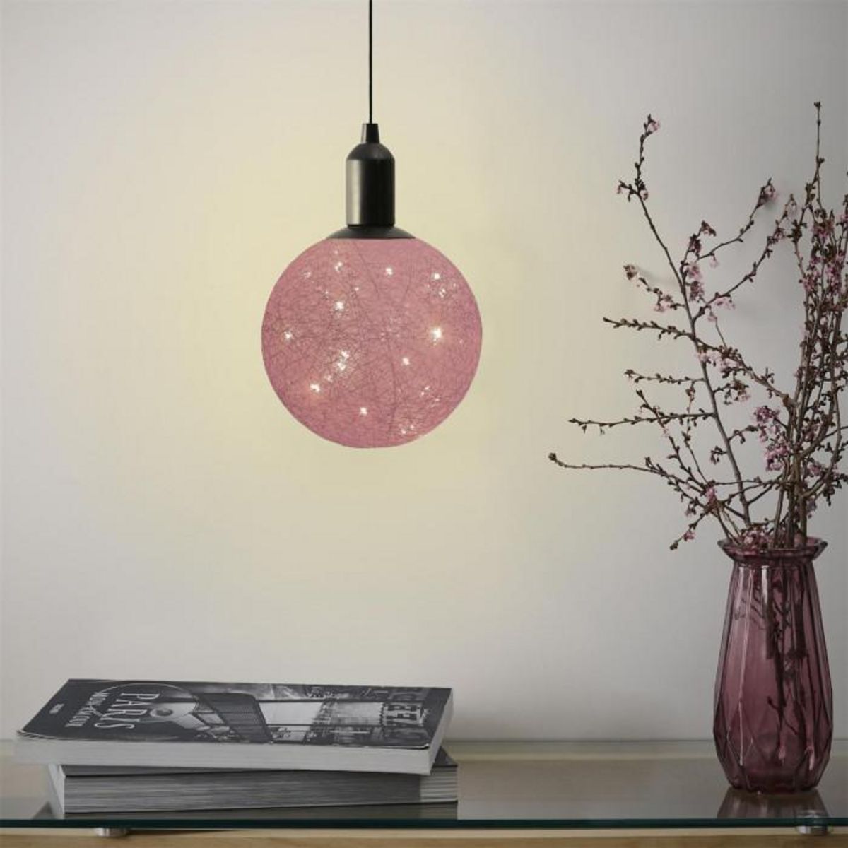 Paris Prix Lampe Suspension à Led  Boule  30cm Rose