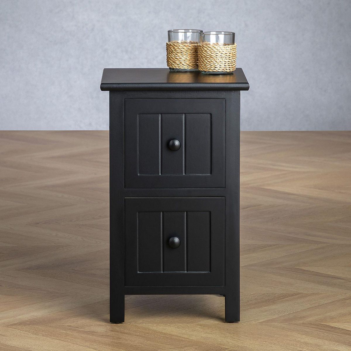 IDIMEX Table de chevet TREYA avec 2 tiroirs en bois