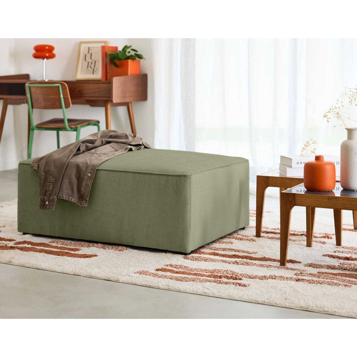 BEST MOBILIER Topaze - pouf - en tissu