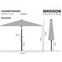 Voir la diapositive 6 : MADISON Madison Parasol de jardin Paros II Luxe 300 cm gris