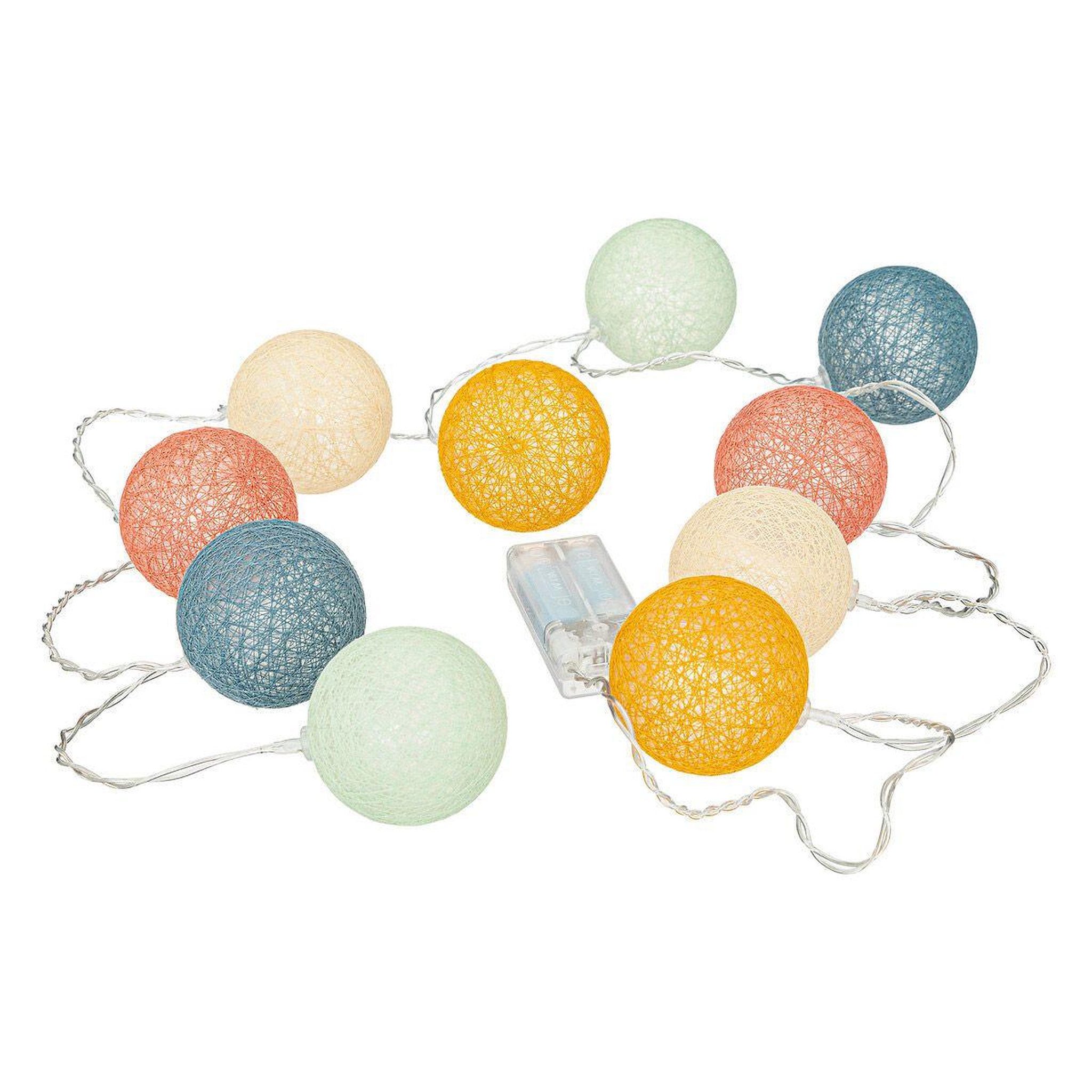 Voir la diapositive 1 : Atmosphera Kids Guirlande lumineuse 10 boules  oya  175cm multicolore