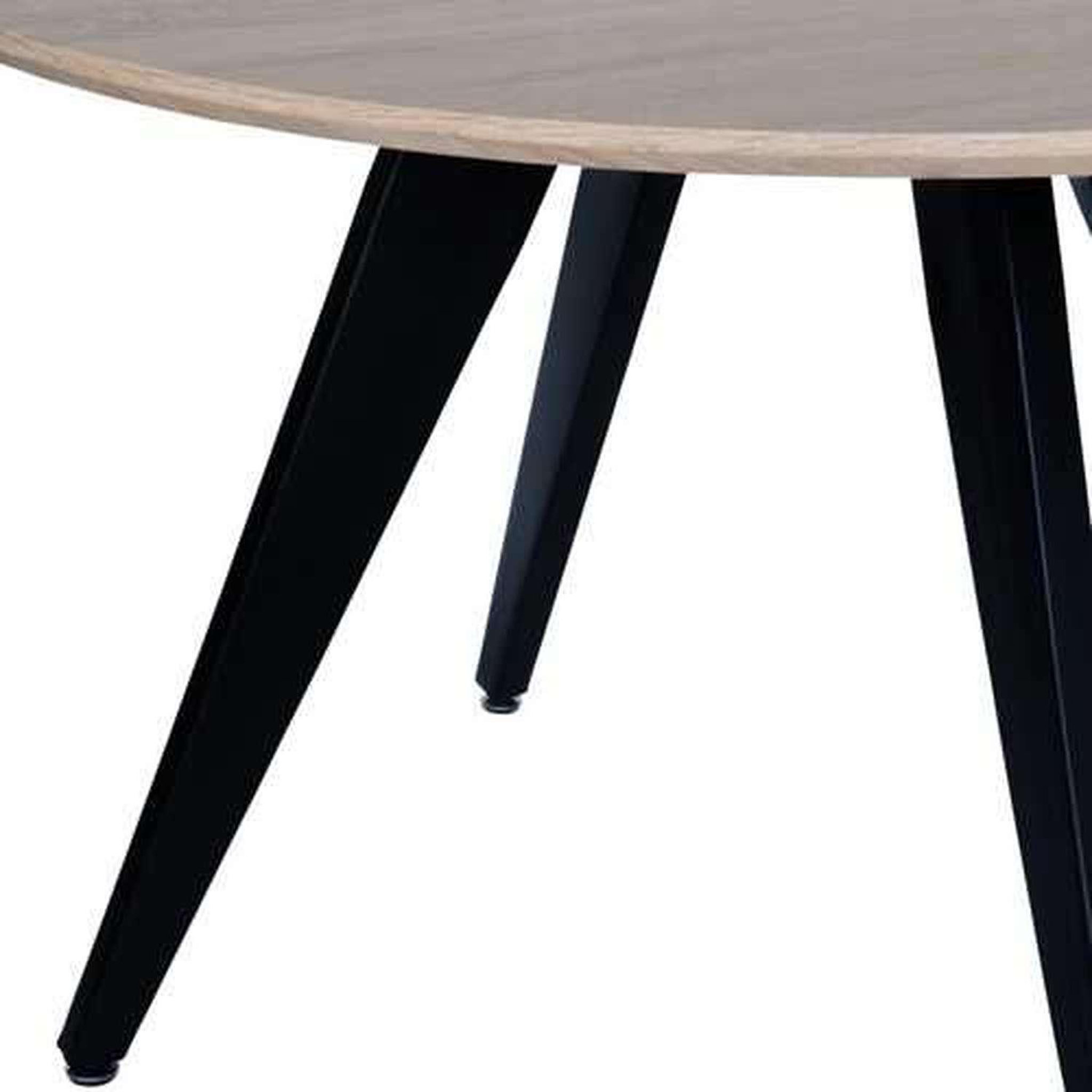 Voir la diapositive 2 : Amadeus Table ronde léonie en bois - beige et noir