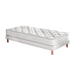 IDLITERIE Ensemble matelas ressorts ensachés, SPECTRE + Sommier tapissier. Coloris disponibles : Gris, Bleu, Vert, Blanc