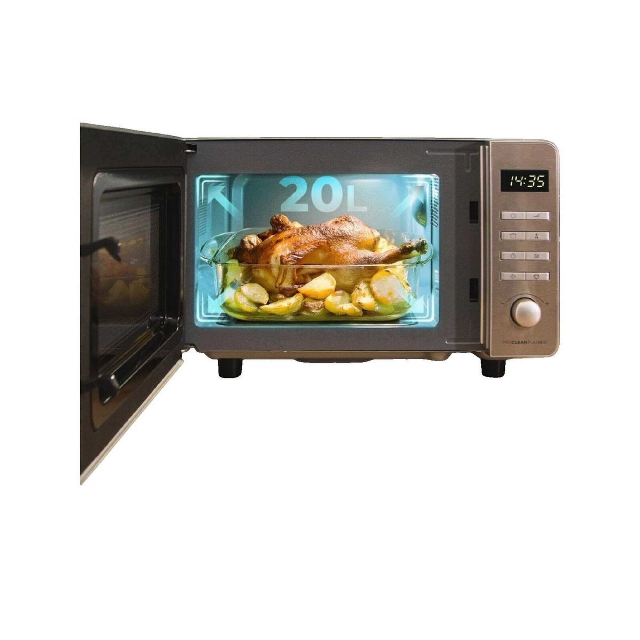 Voir la diapositive 3 : CECOTEC Micro-ondes Cecotec inox sans plateau tournant 20L 700W