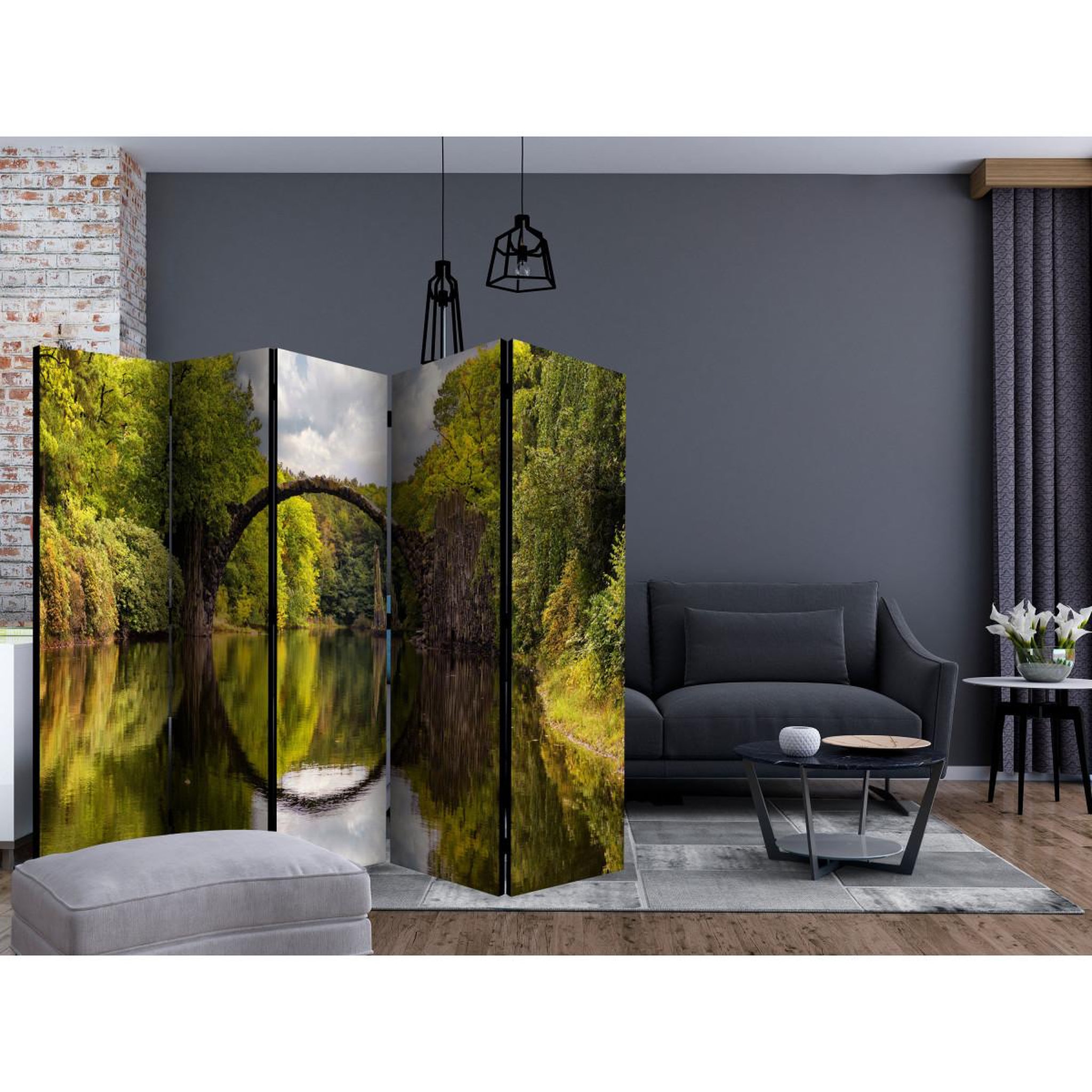 Voir la diapositive 2 : Paris Prix Paravent 5 volets  devil's bridge in kromlau,germany  172x225cm