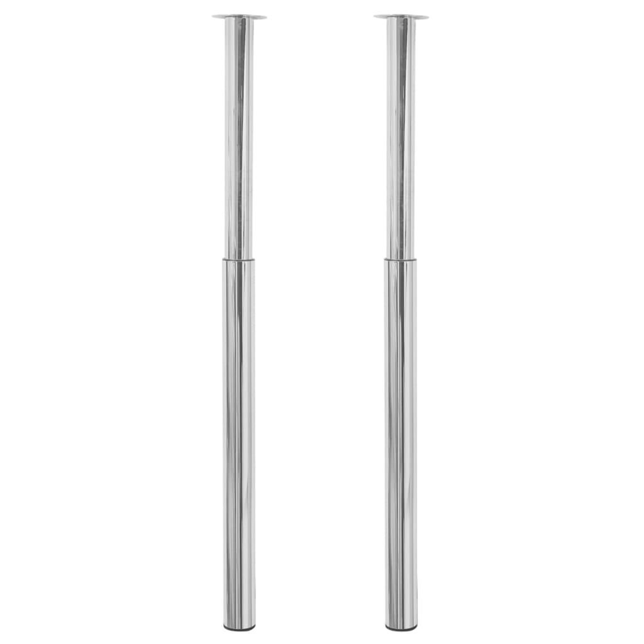 Voir la diapositive 2 : VIDAXL Pieds de table telescopique 2 pcs Chrome 710 mm - 1100 mm