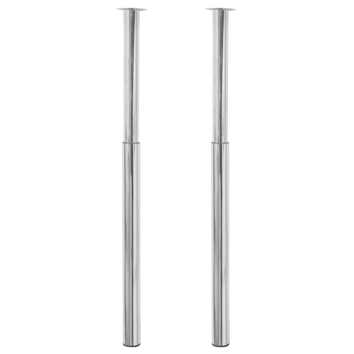 VIDAXL Pieds de table telescopique 2 pcs Chrome 710 mm - 1100 mm