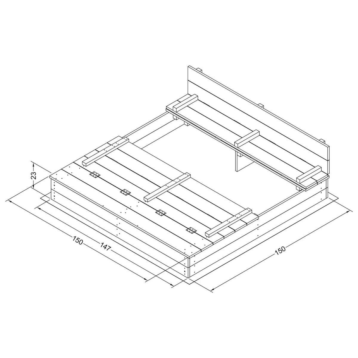 Axi House Bac à sable Ella XXL gris-marron