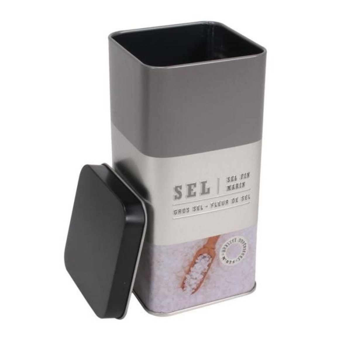 Paris Prix Boîte à Sel en Métal  Relief Vintage  17cm Gris