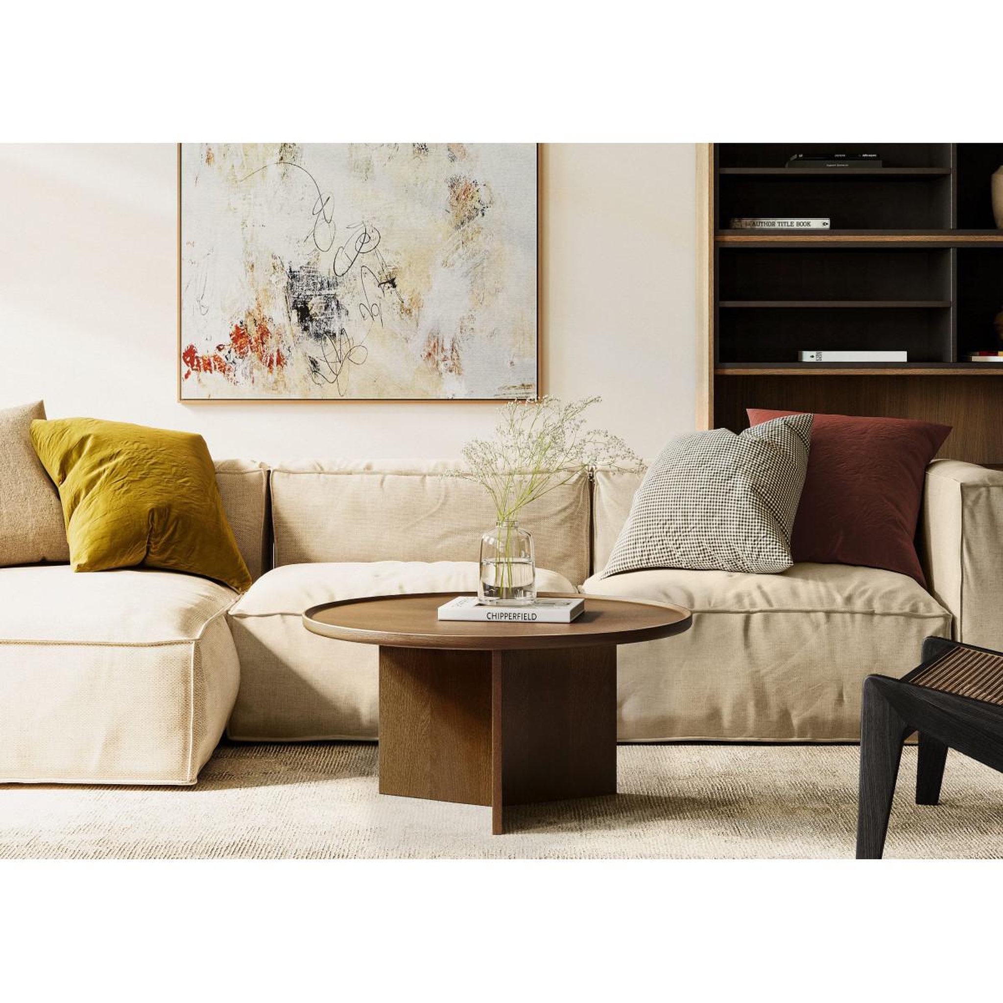 Voir la diapositive 5 : Paris Prix Table basse ronde  cala  83cm noyer