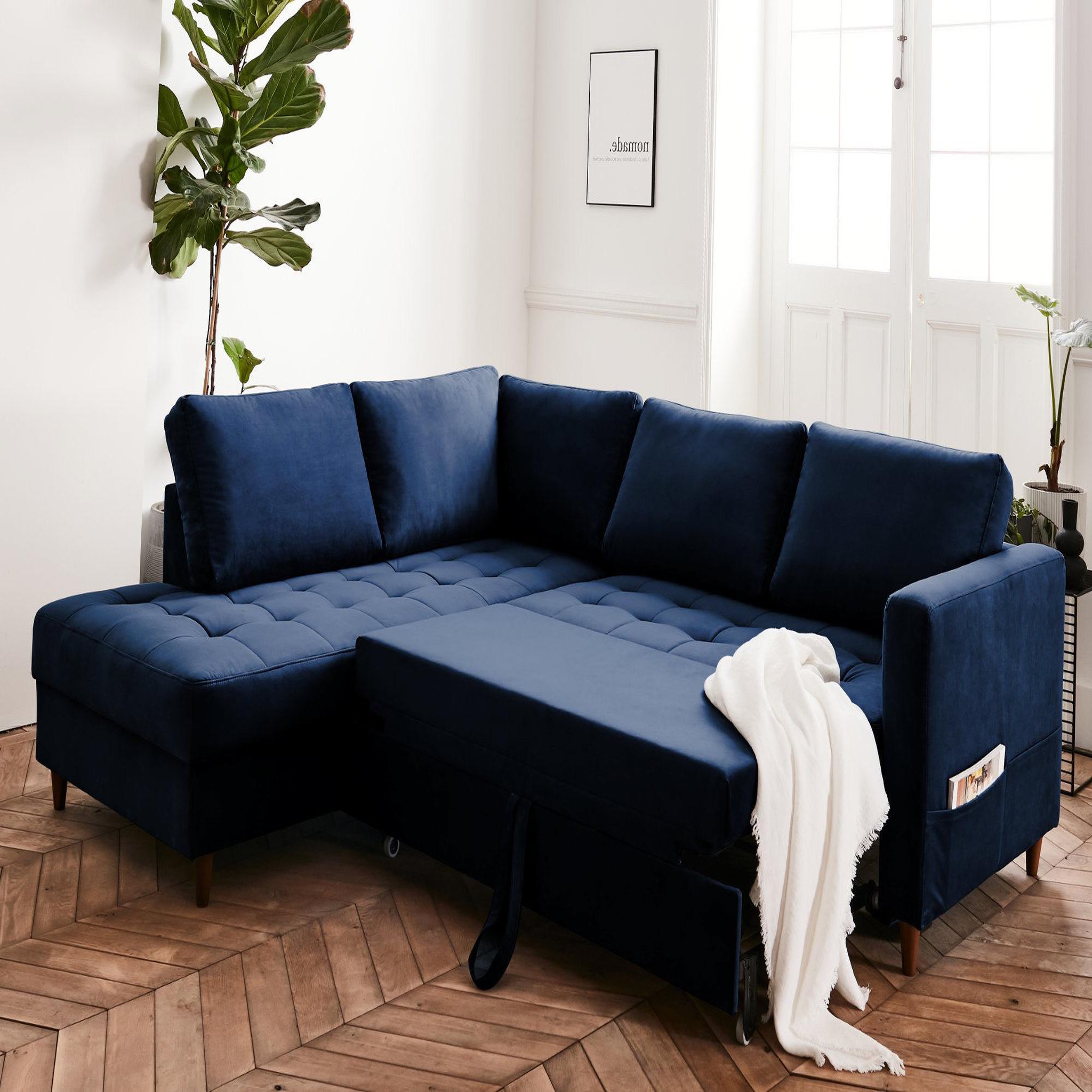 Voir la diapositive 3 : LISA DESIGN Anna - canapé d'angle gauche - 5 places - convertible - en velours