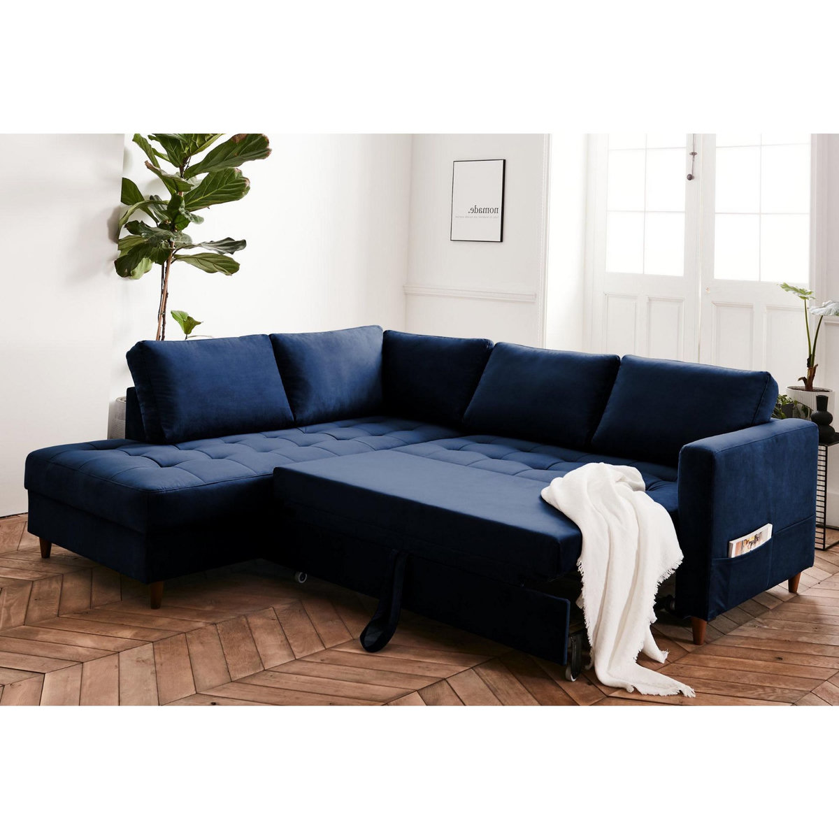 LISA DESIGN Anna - canapé d'angle gauche - 5 places - convertible - en velours