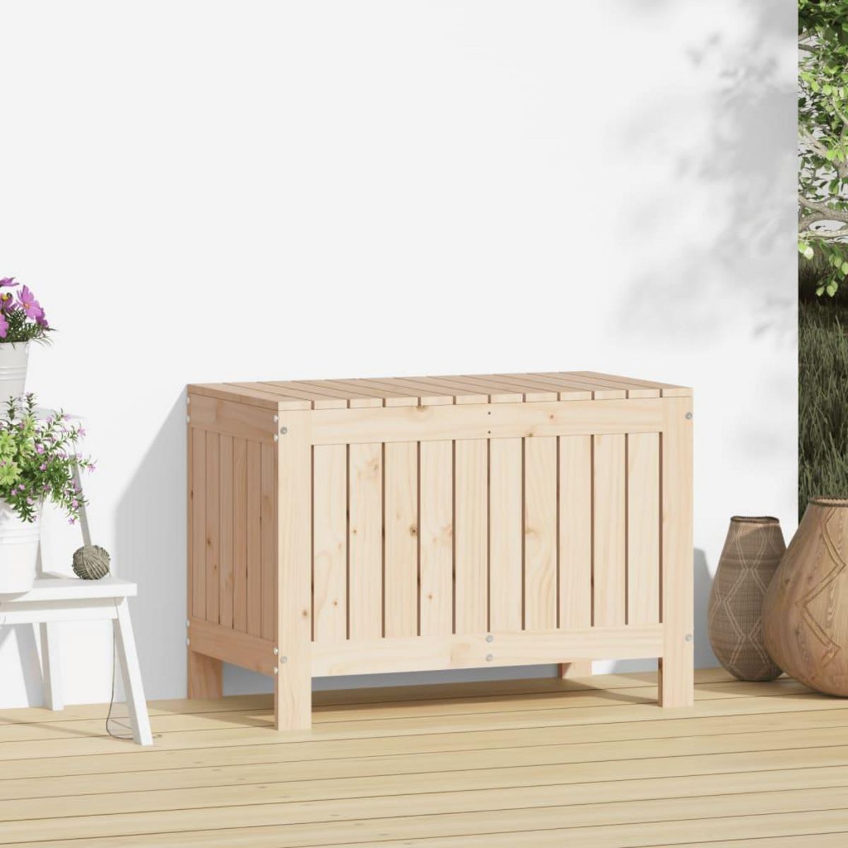 VIDAXL Boîte de rangement de jardin 76x42,5x54 cm Bois massif de pin