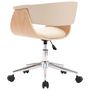 Voir la diapositive 5 : VIDAXL Chaise pivotante de bureau Creme Bois courbe et similicuir
