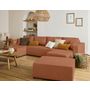 Voir la diapositive 2 : BEST MOBILIER Topaze - canapé panoramique - 7 places - convertible avec coffre - en tissu