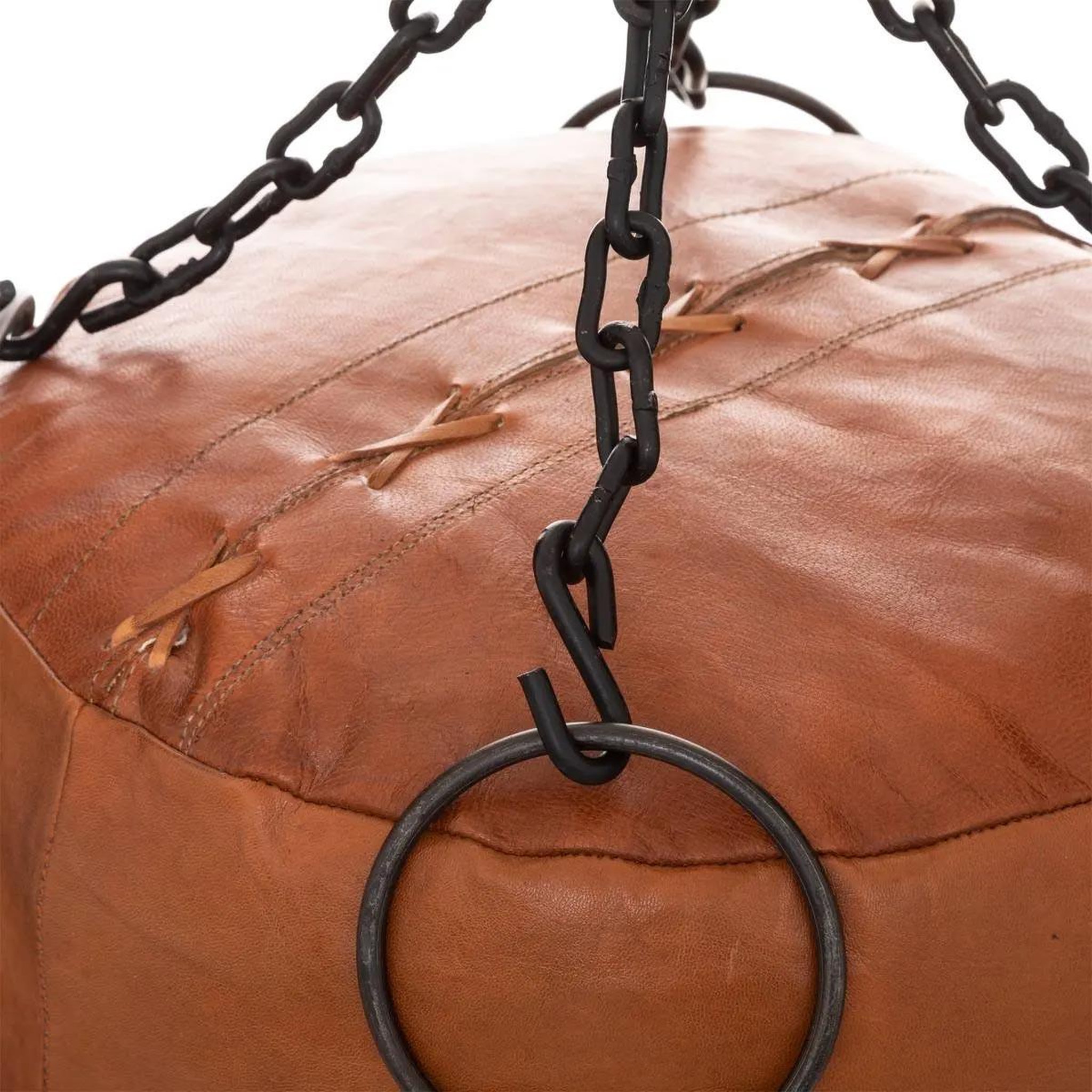 Voir la diapositive 3 : ATMOSPHERA Sac de boxe en cuir déco  loft  100cm marron