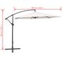 Voir la diapositive 6 : VIDAXL Parasol de jardin en porte-a-faux 3 m blanc sable