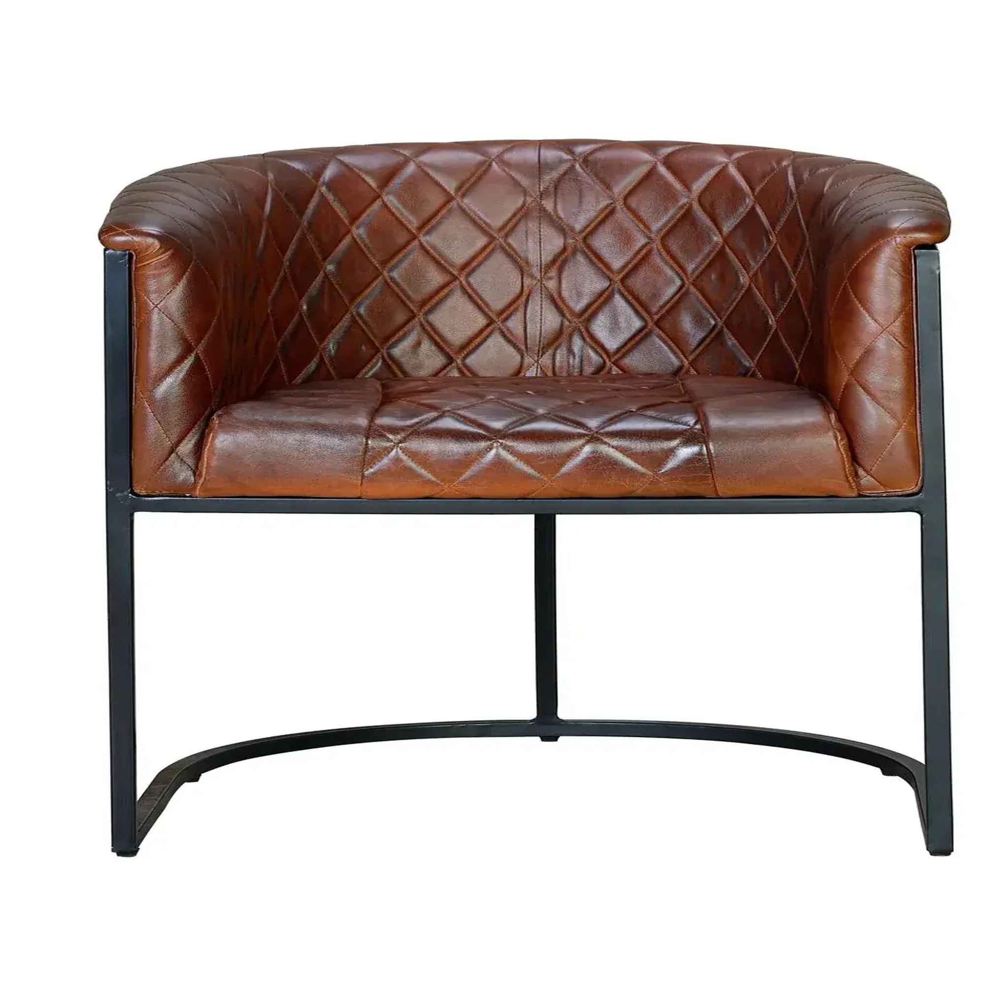 Voir la diapositive 2 : GINER Y COLOMER SL Fauteuil en cuir 62 cm style industriel vintage