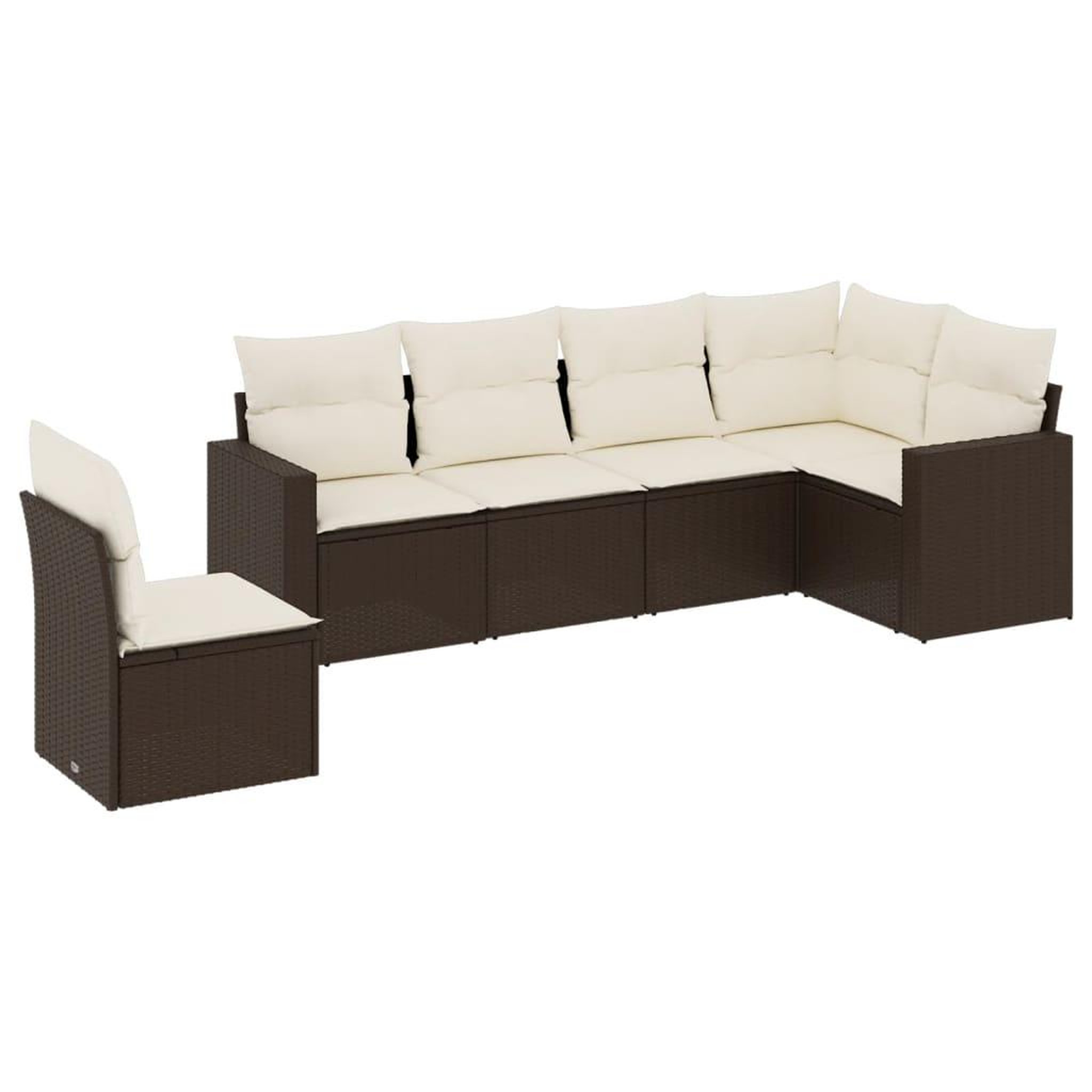 Voir la diapositive 2 : VIDAXL Salon de jardin avec coussins 6 pcs marron resine tressee