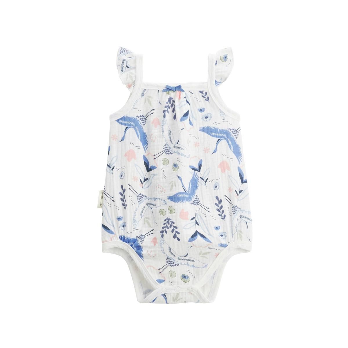 Petit Béguin Lot de 2 bodies bébé à bretelles en gaze de coton Tiana